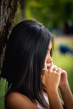 A woman suffering from anxiety